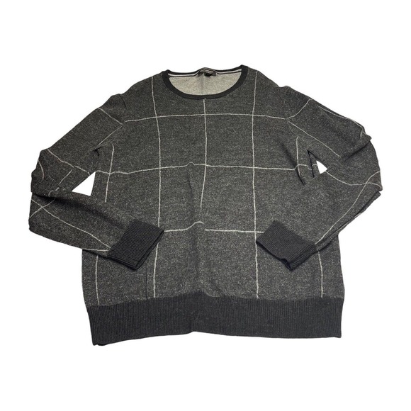 Banana Republic Other - Banana Republic Sweater 100% Merino Wool Gray Plaid Men’s Size XL